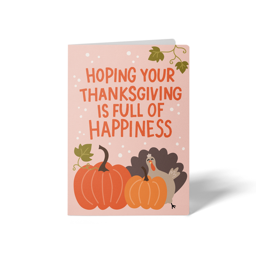 Hoping Your Thanksgiving is Full of Happiness | Real Estate Greeting Cards with Envelopes Greeting Card Market Dwellings