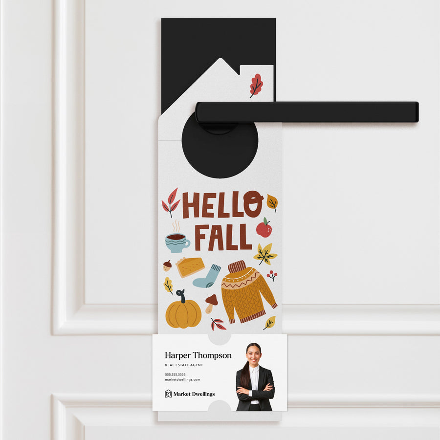 Hello Fall Real Estate Door Hangers Season Door Hanger Market Dwellings
