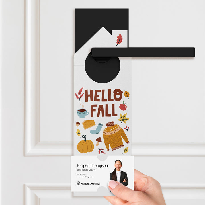 Hello Fall Real Estate Door Hangers Season Door Hanger Market Dwellings