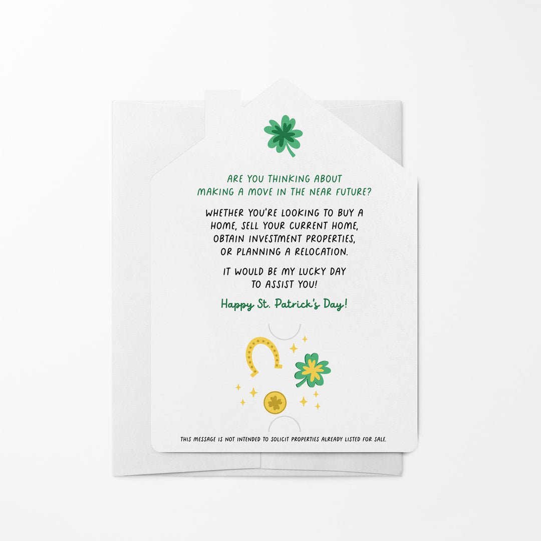 Set of Don't Rely On Luck To Sell Your Home Call Me! | St. Patrick's Day Mailers | Envelopes Included | M104-M001-AB Mailer Market Dwellings