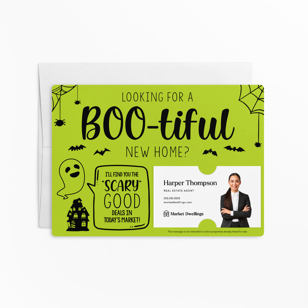 Set of Looking for a BOO-tiful New Home? Mailer | Envelopes Included | M29-M003 Mailer Market Dwellings GREEN APPLE