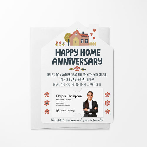 Happy Home Anniversary | Real Estate & Mortgage Mailers with Envelopes Mailer Market Dwellings