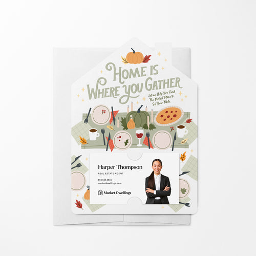 Home Is Where You Gather Mailers | Real Estate Fall | Real Estate Mailers with Envelopes Mailer Market Dwellings