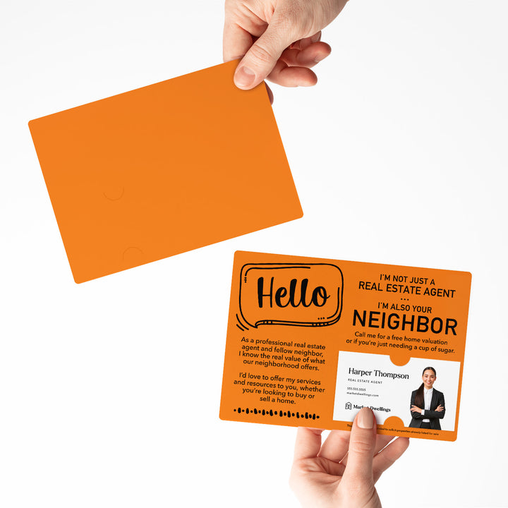 Set of Hello I'm Not Just A Real Estate Agent, I'm Also Your Neighbor Mailers | Envelopes Included Mailer Market Dwellings