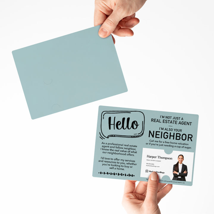 Set of Hello I'm Not Just A Real Estate Agent, I'm Also Your Neighbor Mailers | Envelopes Included Mailer Market Dwellings