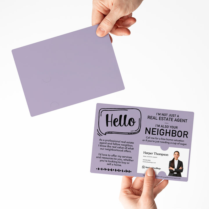 Set of Hello I'm Not Just A Real Estate Agent, I'm Also Your Neighbor Mailers | Envelopes Included Mailer Market Dwellings
