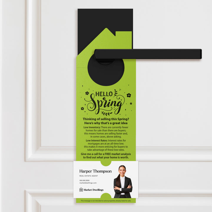 Hello Spring Door Hangers Season Door Hanger Market Dwellings GREEN APPLE