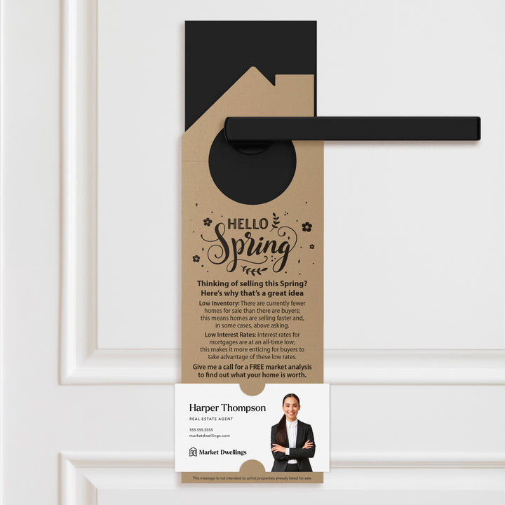 Hello Spring Door Hangers Season Door Hanger Market Dwellings KRAFT