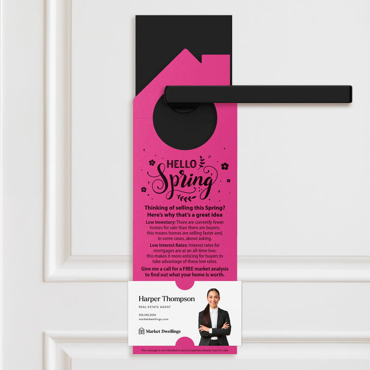 Hello Spring Door Hangers Season Door Hanger Market Dwellings RAZZLE BERRY
