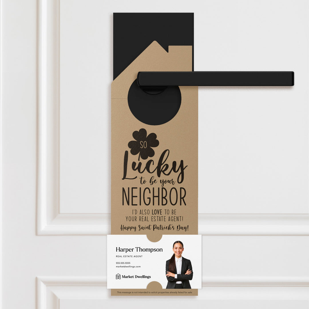 So Lucky to Be Your Neighbor Door Hangers Holiday Door Hanger Market Dwellings KRAFT