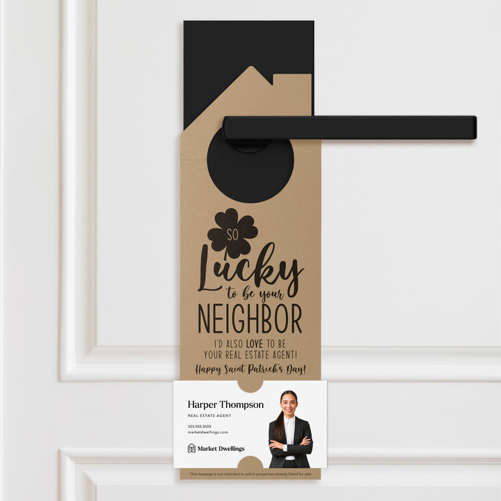 So Lucky to Be Your Neighbor Door Hangers Holiday Door Hanger Market Dwellings KRAFT