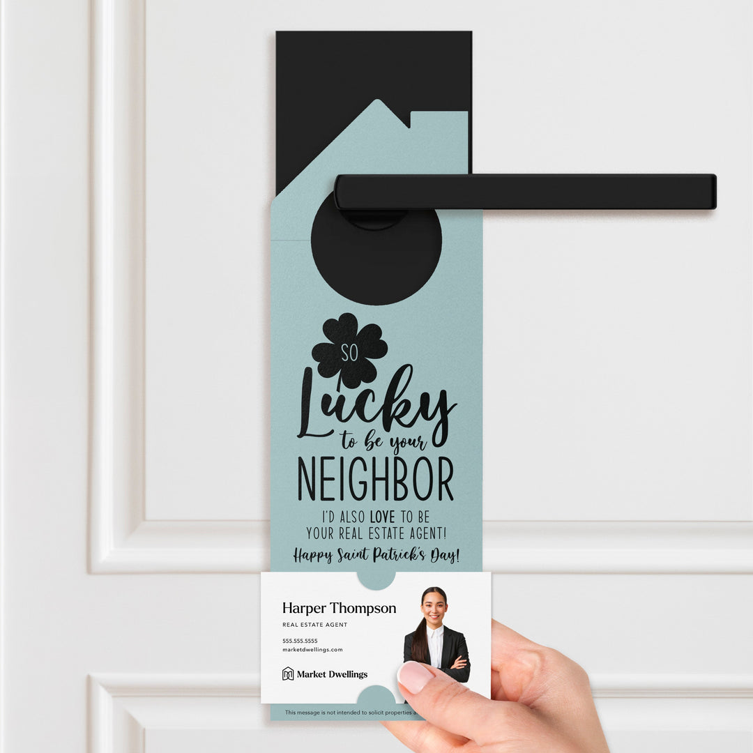 So Lucky to Be Your Neighbor Door Hangers Holiday Door Hanger Market Dwellings