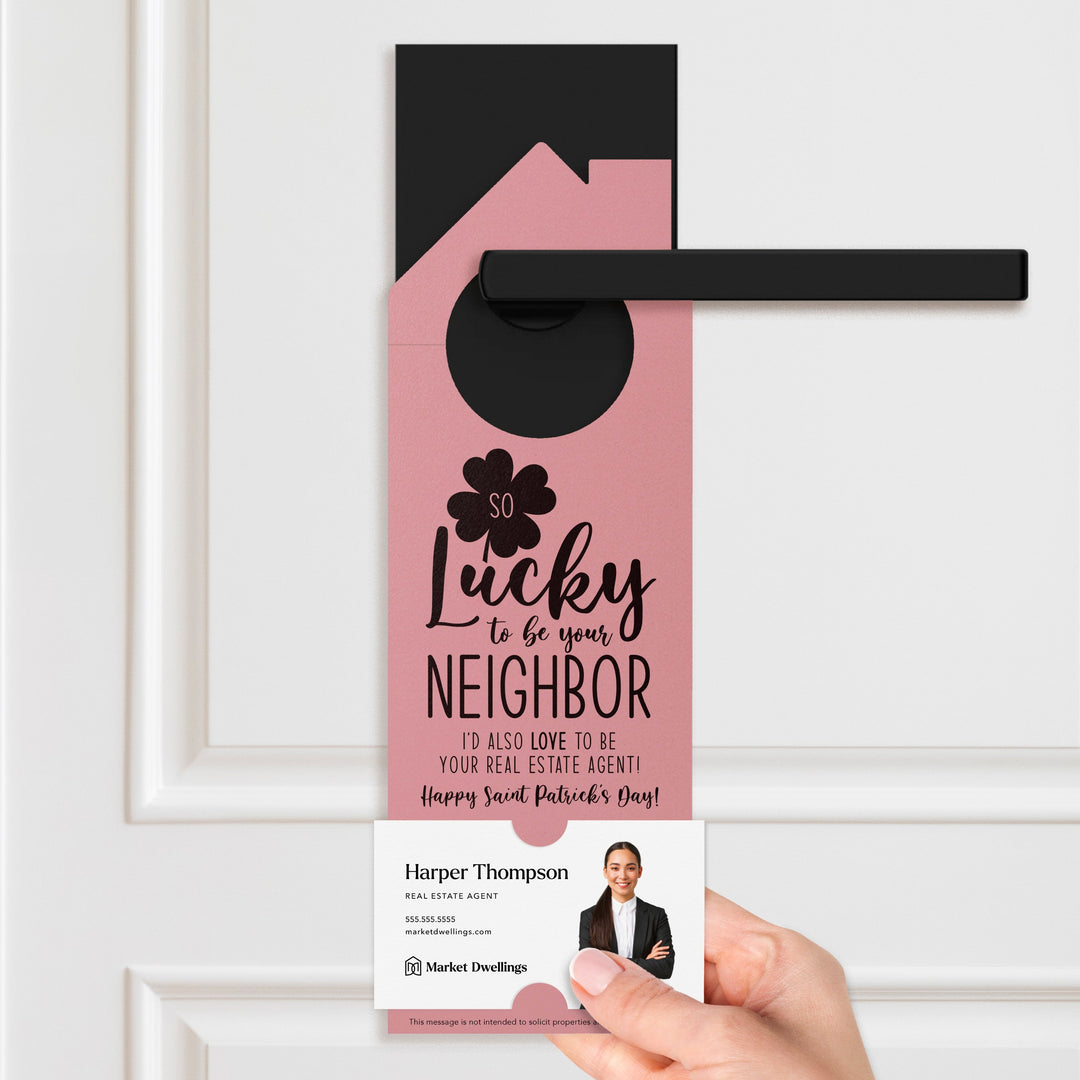 So Lucky to Be Your Neighbor Door Hangers Holiday Door Hanger Market Dwellings