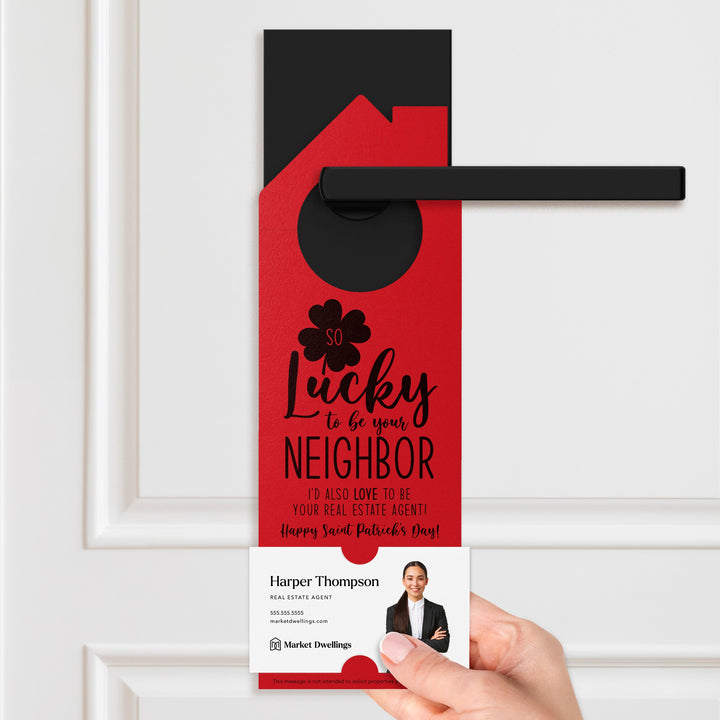 So Lucky to Be Your Neighbor Door Hangers Holiday Door Hanger Market Dwellings