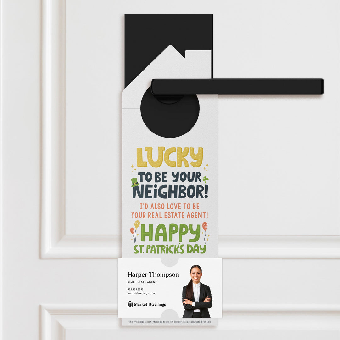 Lucky to Be Your Neighbor Door Hangers Holiday Door Hanger Market Dwellings
