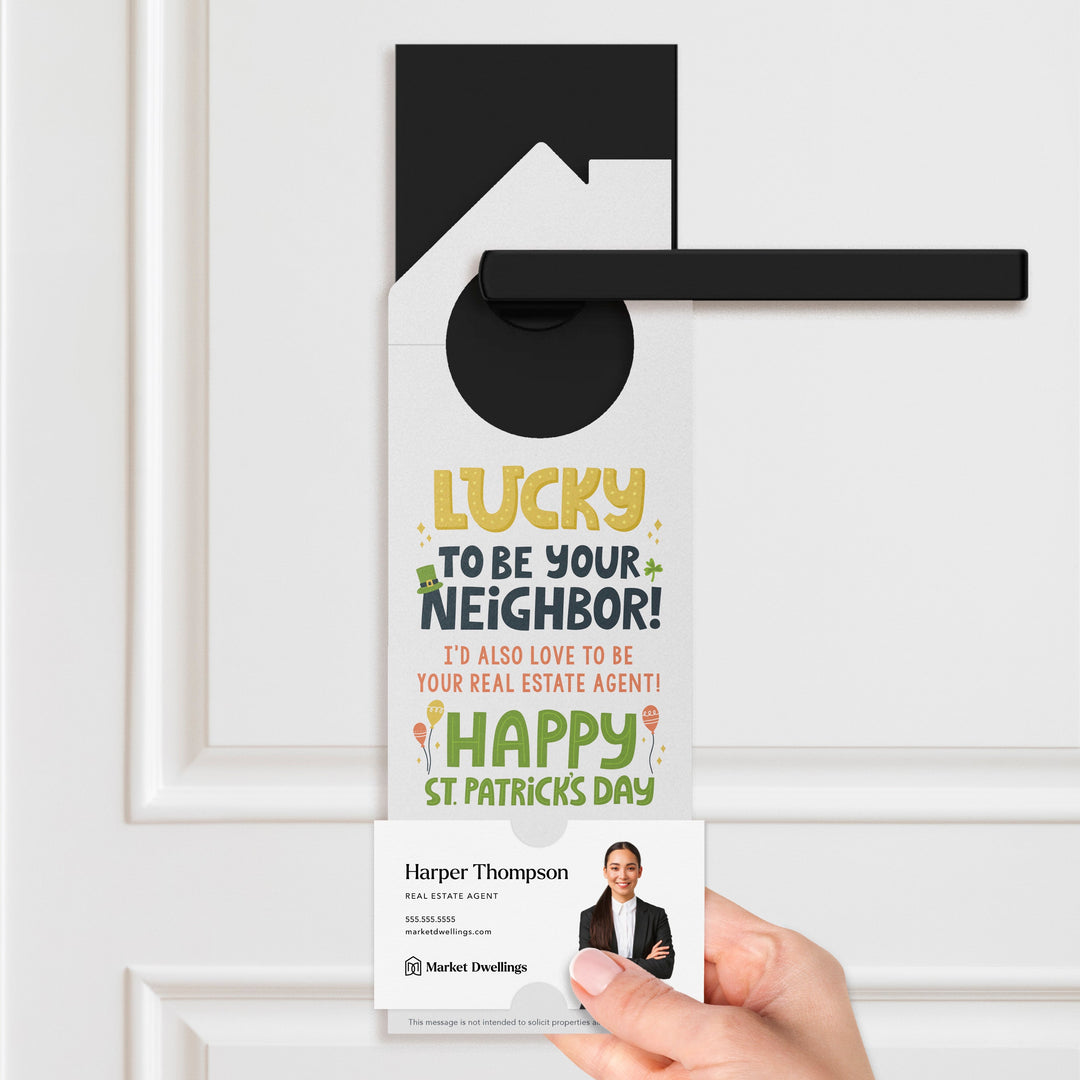 Lucky to Be Your Neighbor Door Hangers Holiday Door Hanger Market Dwellings