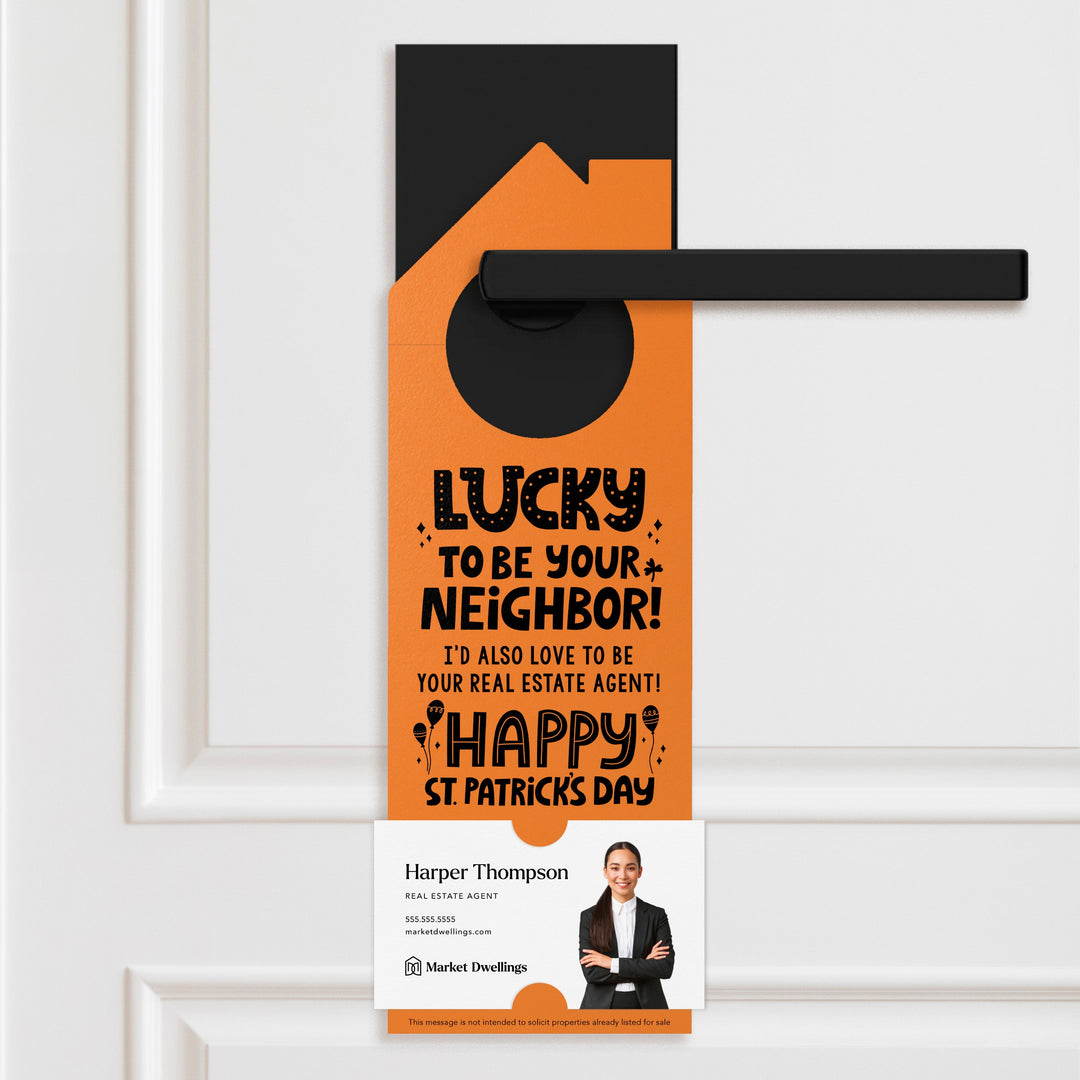 Lucky to Be Your Neighbor Door Hangers Holiday Door Hanger Market Dwellings CARROT