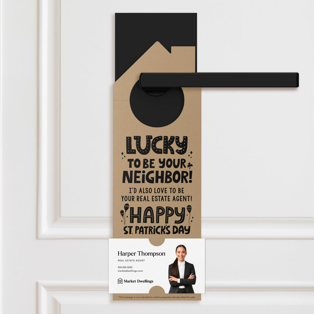 Lucky to Be Your Neighbor Door Hangers Holiday Door Hanger Market Dwellings KRAFT