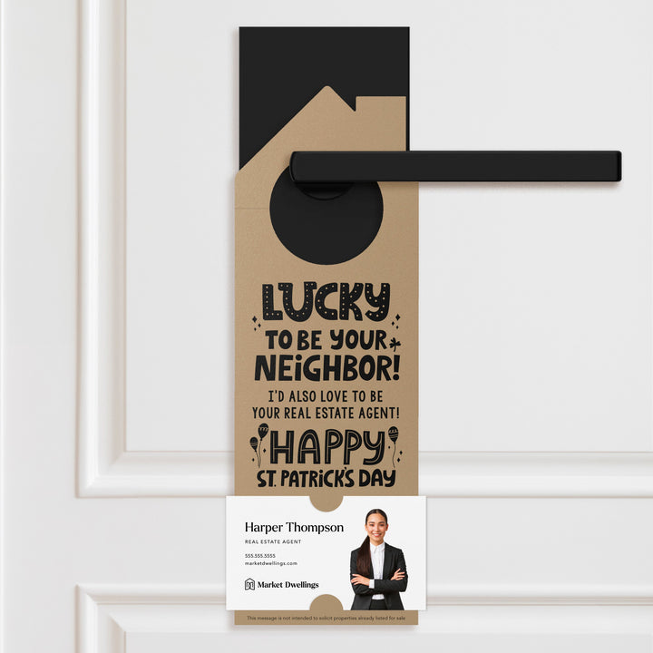 Lucky to Be Your Neighbor Door Hangers Holiday Door Hanger Market Dwellings KRAFT