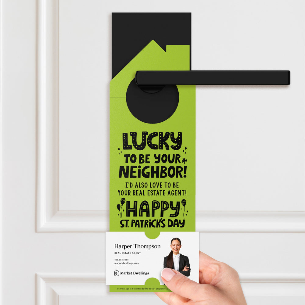 Lucky to Be Your Neighbor Door Hangers Holiday Door Hanger Market Dwellings