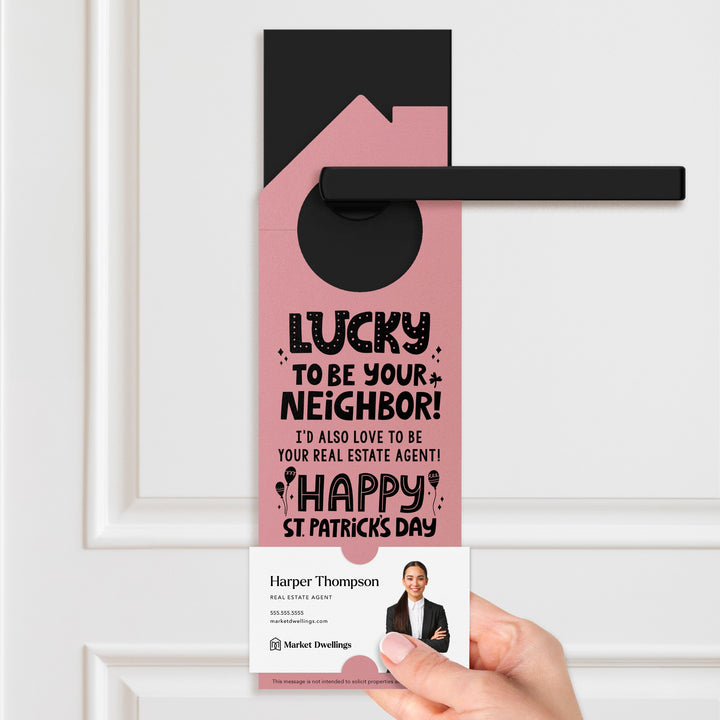 Lucky to Be Your Neighbor Door Hangers Holiday Door Hanger Market Dwellings