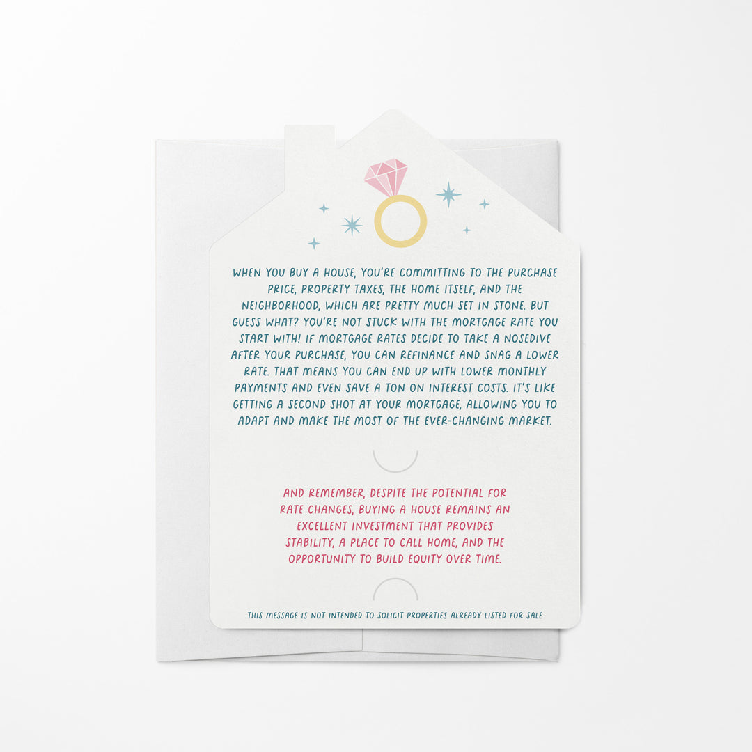 Set of Marry the house, date the rate | Real Estate Mailers | Envelopes Included | M213-M001-AB Mailer Market Dwellings