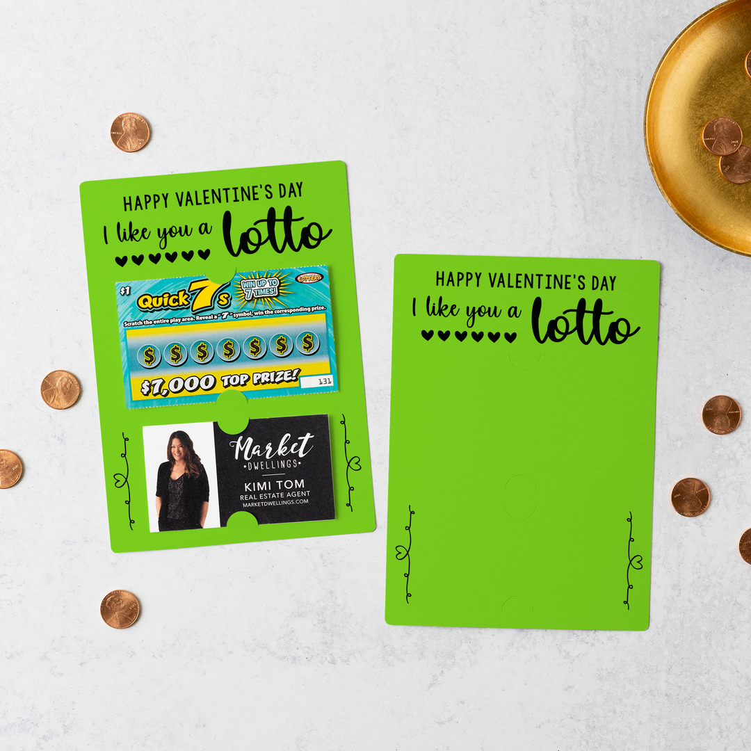 Set of I Like You A LOTTO Happy Valentine's Mailers | Envelopes Included | V1-M002 Mailer Market Dwellings GREEN APPLE  