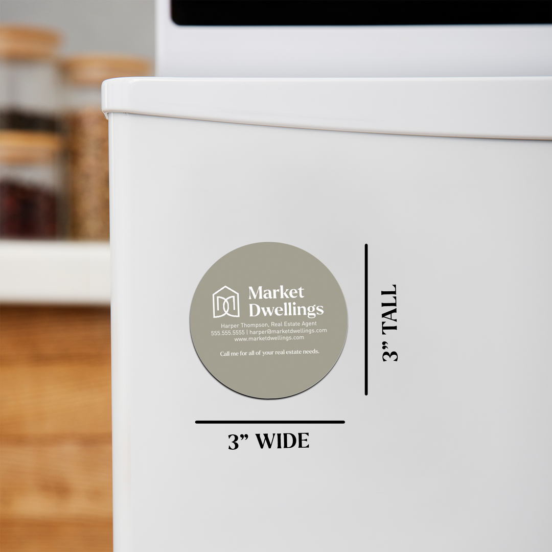 Customizable | Logo Circle Magnets | DSM-23 Magnet Market Dwellings