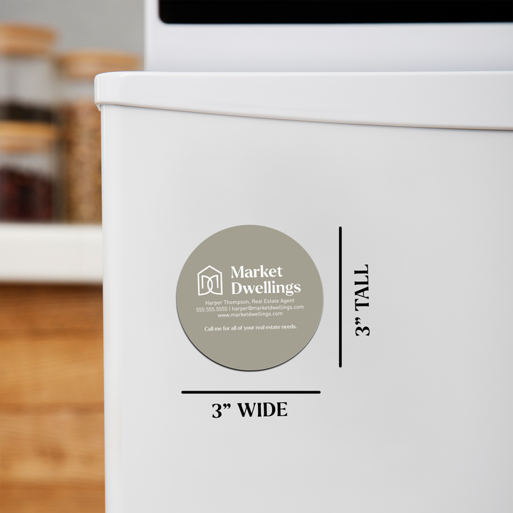 Customizable | Logo Circle Magnets | DSM-23 Magnet Market Dwellings