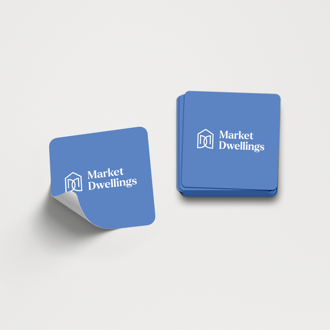 Design Your Own | Rounded Square Die Cut Stickers | DSS-03-AB Die Cut Stickers Market Dwellings