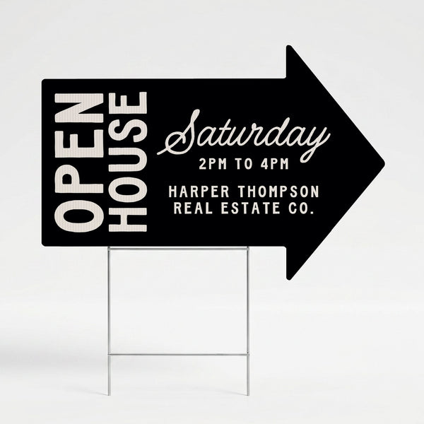 Open House Arrow Yard Sign
