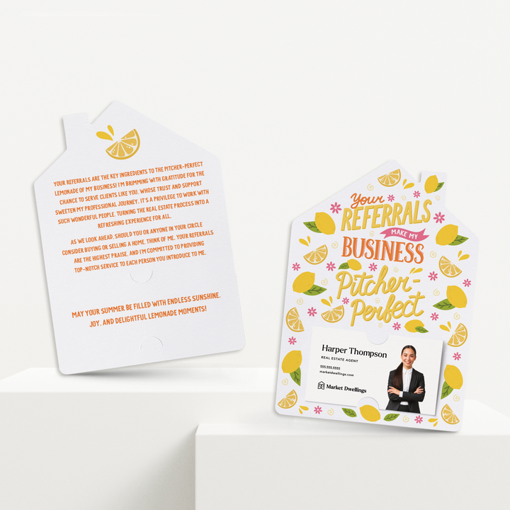 Set of Your Referrals Make My Business Pitcher-Perfect! | Summer Mailers | Envelopes Included | M270-M001 Mailer Market Dwellings