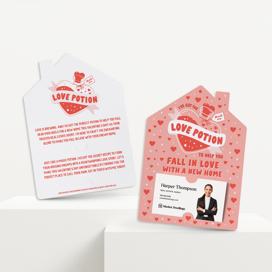 Set of I’ve Got The Love Potion To Help You Fall In Love With A New Home | Valentine's Day Mailers | Envelopes Included | M248-M001 Mailer Market Dwellings