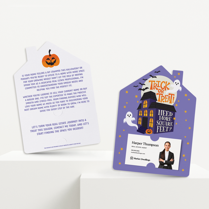 Set of Trick Or Treat! Need More Square Feet? | Halloween Mailers | Envelopes Included | M285-M001 Mailer Market Dwellings