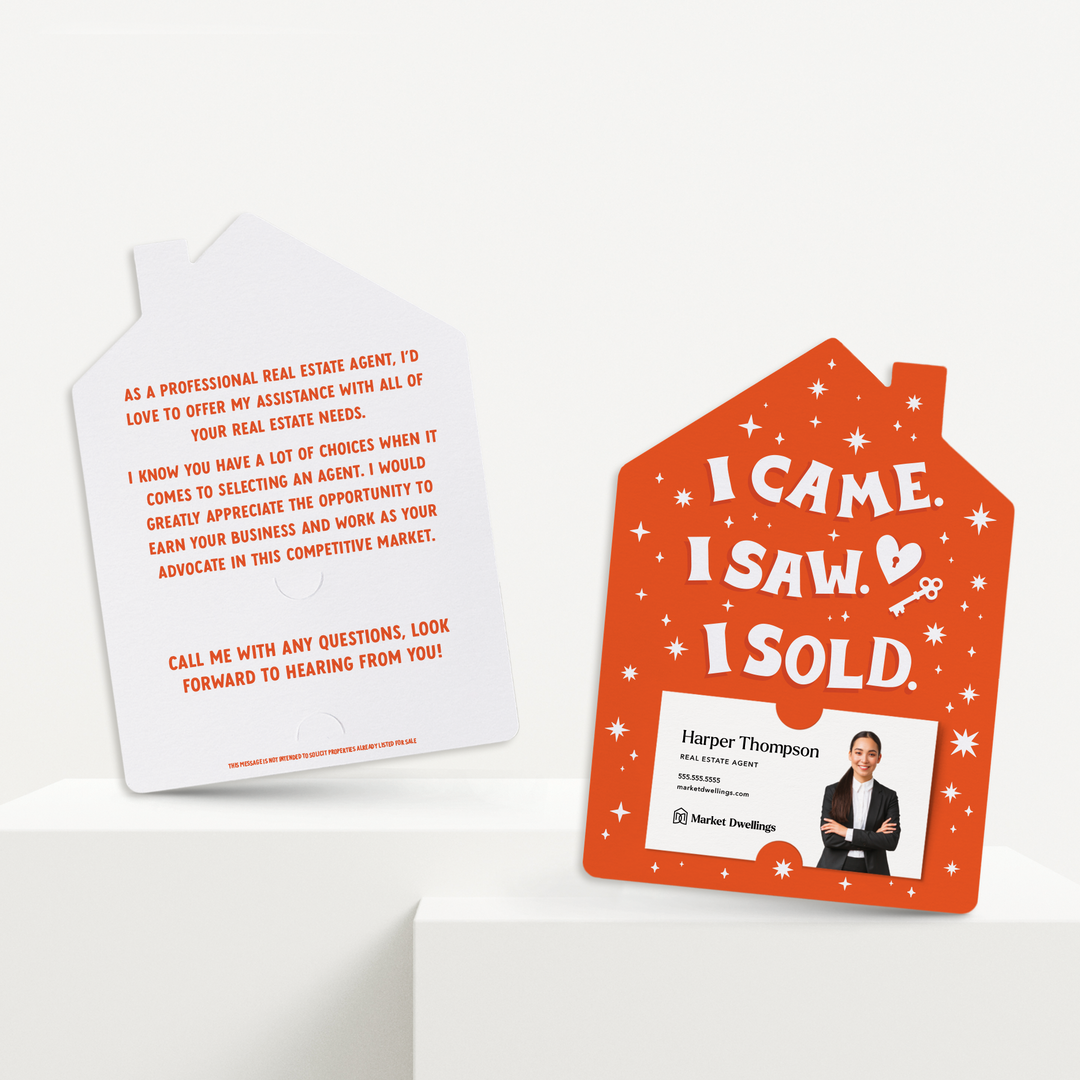 Set of I Came. I Saw. I Sold. | Mailers | Envelopes Included | M267-M001-AB Mailer Market Dwellings TOMATO RED  