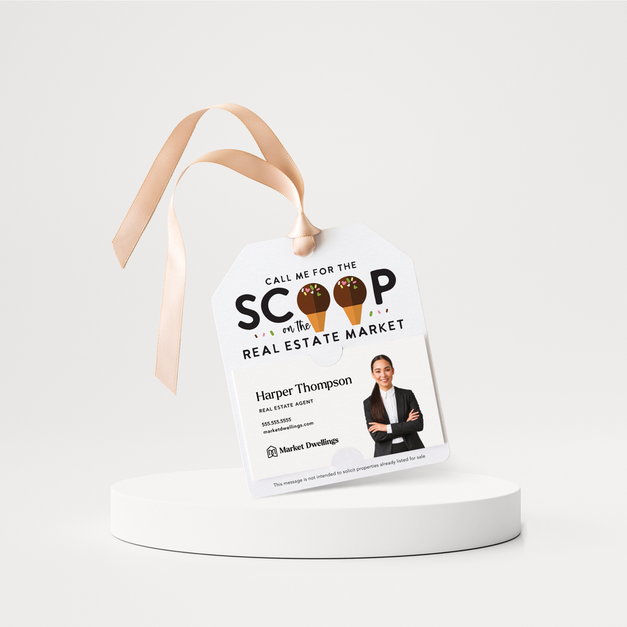 Call Me For the Scoop on the Real Estate Market Ice Cream Gift Tags | 74-GT001 Gift Tag Market Dwellings   