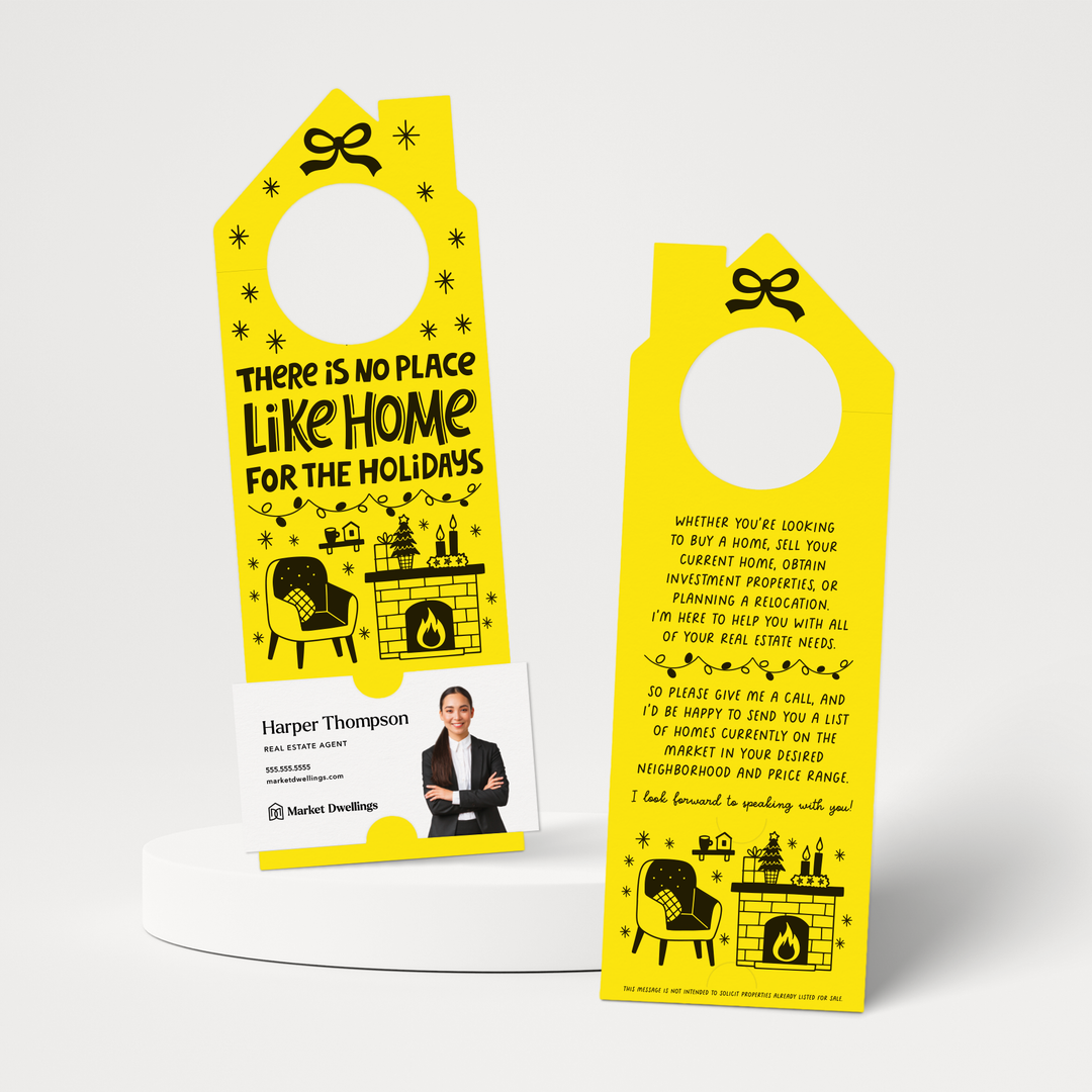 There Is No Place Like Home For The Holidays | Christmas Winter Door Hangers | 123-DH002 Door Hanger Market Dwellings LEMON  