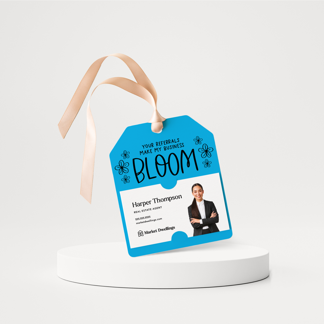 Your Referrals Make My Business Bloom | Pop By Gift Tags | 56-GT001 Gift Tag Market Dwellings ARCTIC  