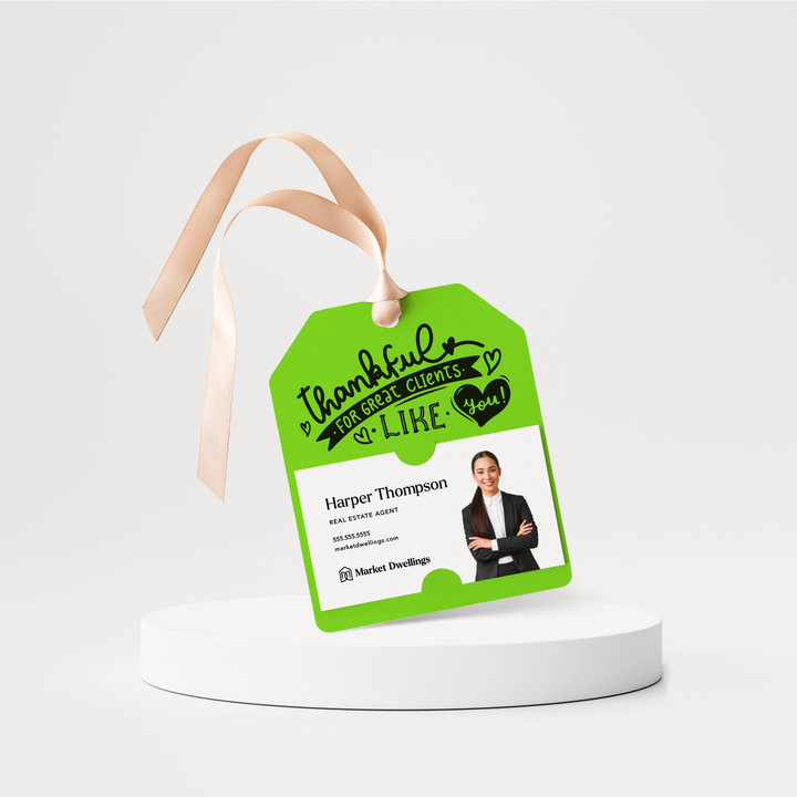 Thankful For Great Clients Like You | Pop By Gift Tags | 84-GT001 Gift Tag Market Dwellings GREEN APPLE  