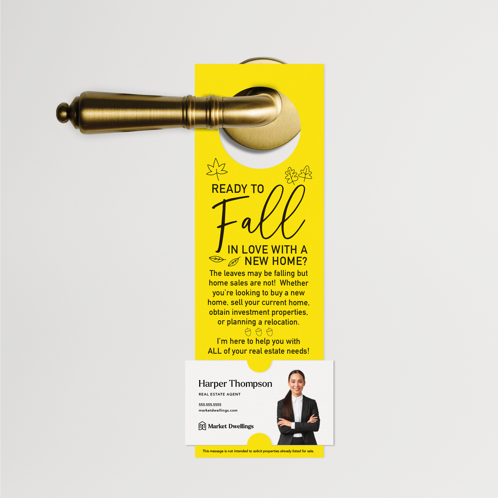 Ready to FALL in Love with a New Home | Door Hangers | 5-DH001 Door Hanger Market Dwellings LEMON  