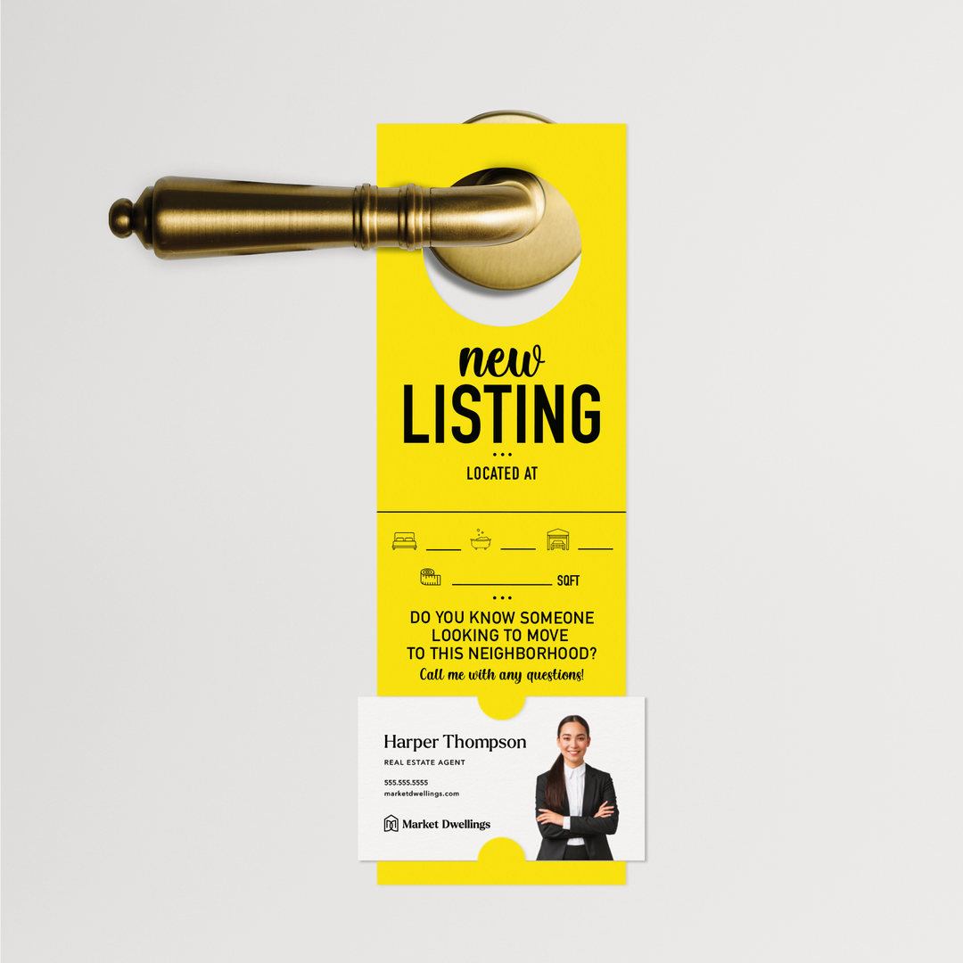 "New Listing" | Door Hanger | 13-DH001 Door Hanger Market Dwellings LEMON  