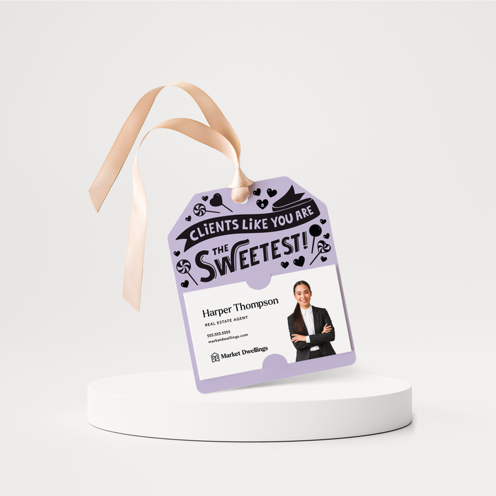 Clients Like You Are The Sweetest! | Valentine's Day Gift Tags | 167-GT001 Gift Tag Market Dwellings LIGHT PURPLE  
