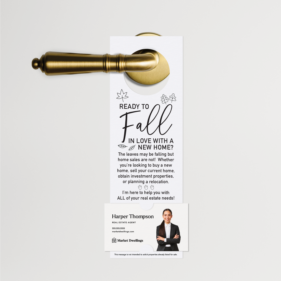 Ready to FALL in Love with a New Home | Door Hangers | 5-DH001 Door Hanger Market Dwellings WHITE  