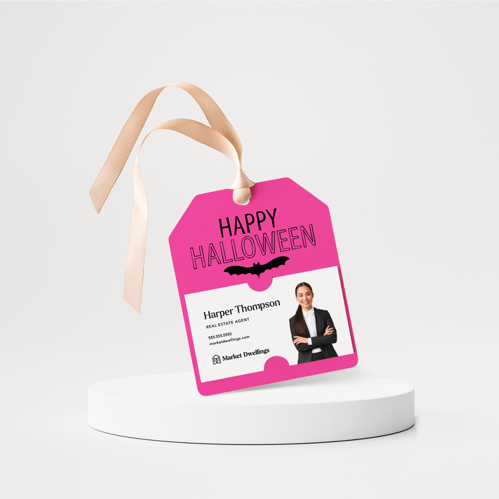 Happy Halloween | Halloween Pop By Gift Tags | 33-GT001 Gift Tag Market Dwellings RAZZLE BERRY