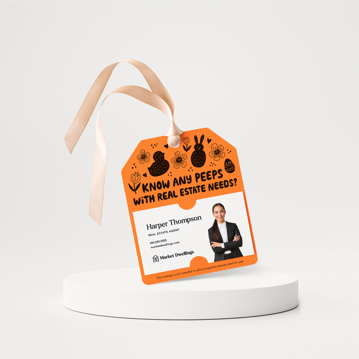 Know Any Peeps with Real Estate Needs Gift Tags | Spring | Pop By Gift Tags | S4-GT001 Gift Tag Market Dwellings CARROT  
