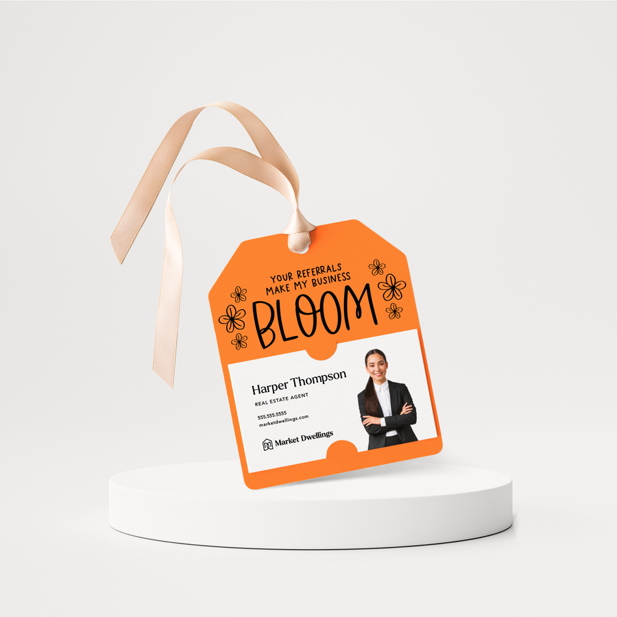 Your Referrals Make My Business Bloom | Pop By Gift Tags | 56-GT001 Gift Tag Market Dwellings CARROT  
