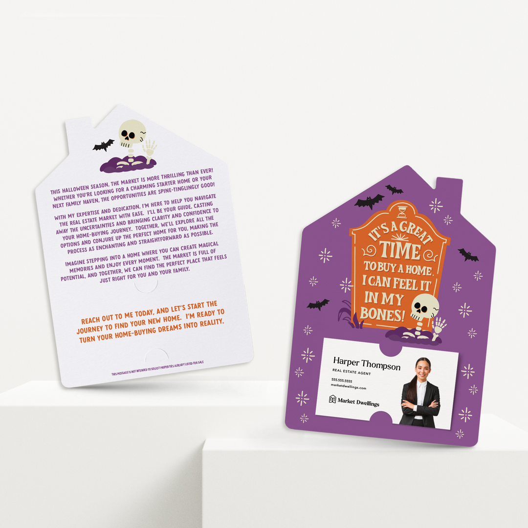 Set of It's A Great Time To Buy A Home. I Can Feel It In My Bones! | Halloween Mailers | Envelopes Included | M281-M001 Mailer Market Dwellings