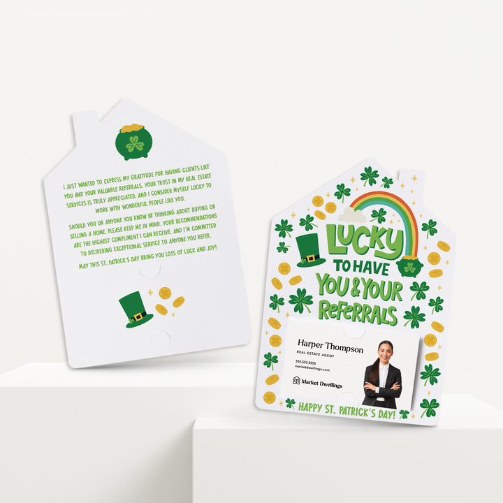 Set of Lucky To Have You And Your Referrals | St. Patrick's Day Mailers | Envelopes Included | M251-M001 Mailer Market Dwellings