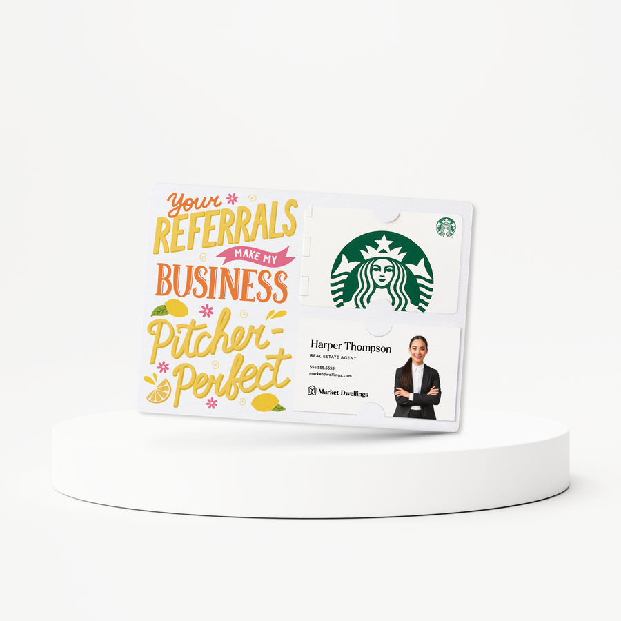 Set of Your Referrals Make My Business Pitcher-Perfect! | Summer Mailers | Envelopes Included | M198-M008 Mailer Market Dwellings   