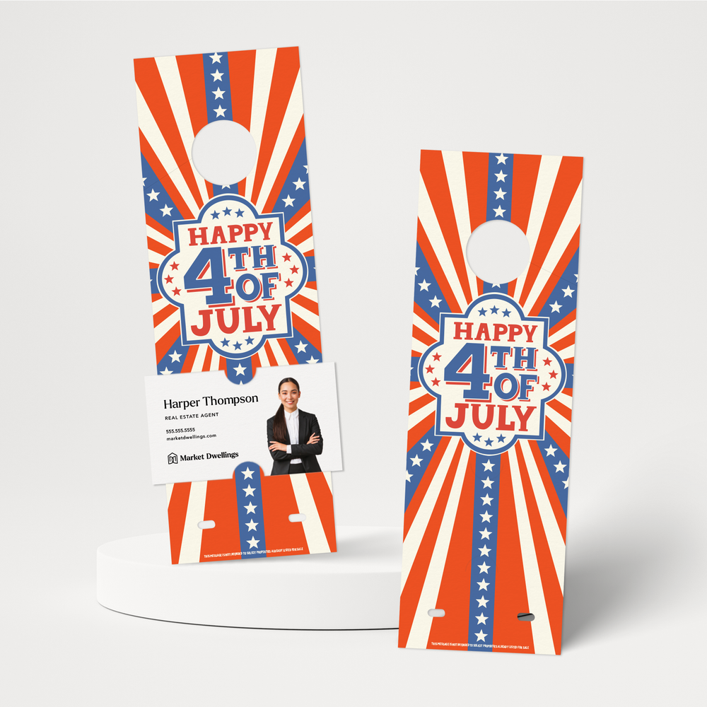 Happy 4th Of July | 4th Of July Door Hangers | 28-DH004 Holiday Door Hanger Market Dwellings